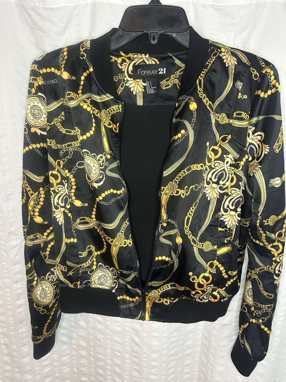 Forever 21 Size S Womens Jacket Chain Prints Zip